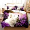 Samoyed Dog Duvet Cover King Queen Size Lovely Smile Pet Puppy Bedding Set Adults Women Cute White Animal Polyester Quilt Cover
