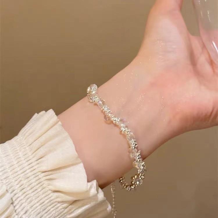 Gorgeous Alloy Plated Crystal Bracelet For Women Sweet And Fresh Irregular Style