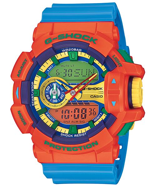 Casio Мужские кварцевые часы GA-400-4A из смолы, водонепроницаемые 200 м, ударопрочные, цифровые
