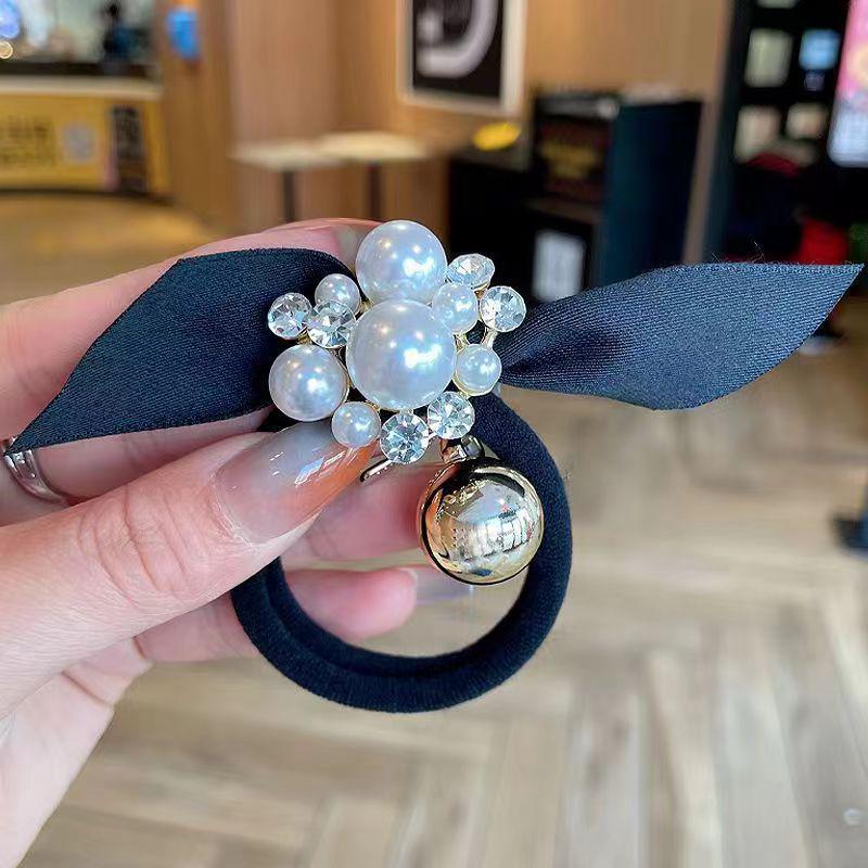 Korean Style High-End Pearl Flower Hair Tie Headband – Elegant Women's Hair Accessory