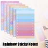 Rainbow Sticky Notes 50 Sheets Scribed Sticky Notes Notepads Bookmark Memo Pad  Stationery