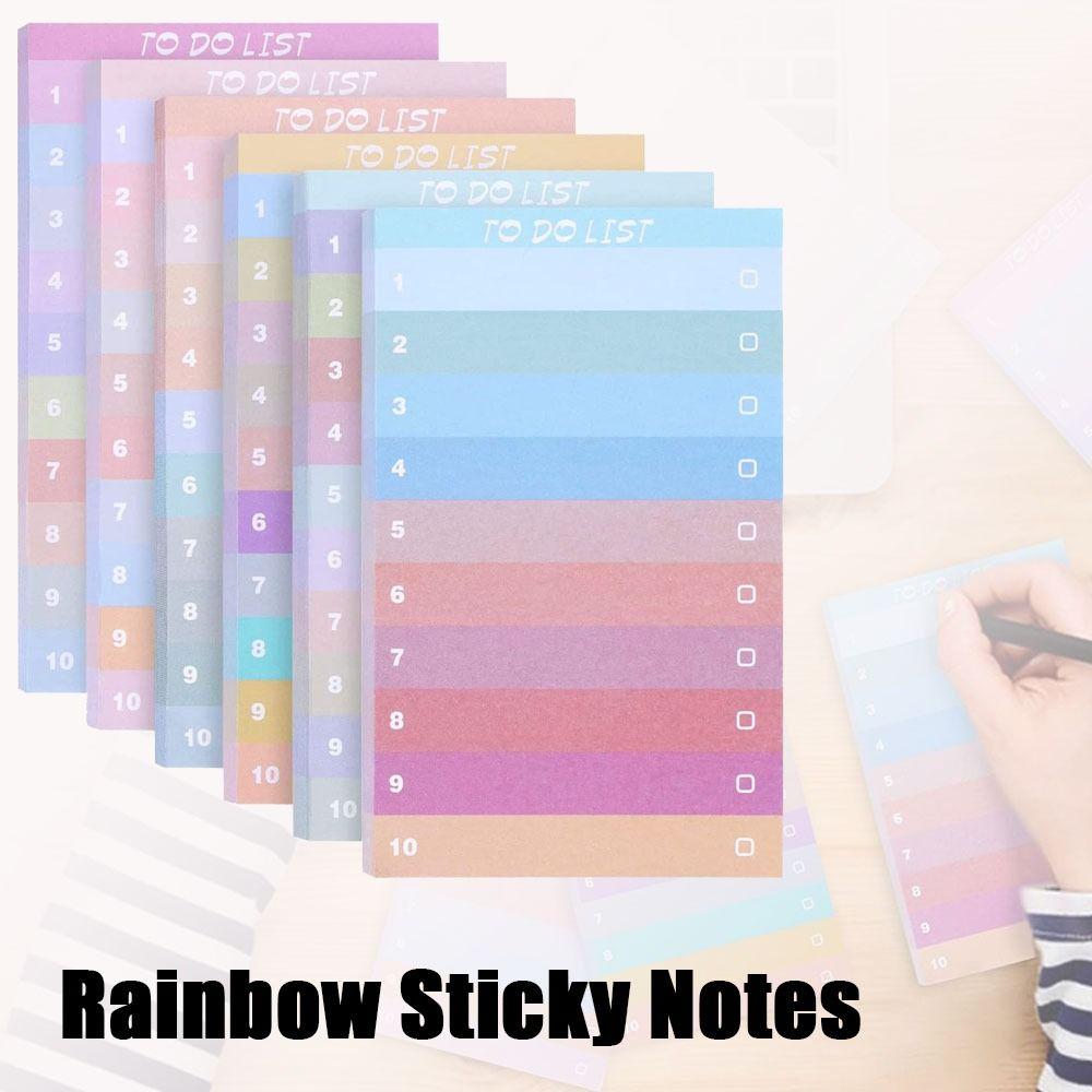 Rainbow Sticky Notes 50 Sheets Scribed Sticky Notes Notepads Bookmark Memo Pad  Stationery