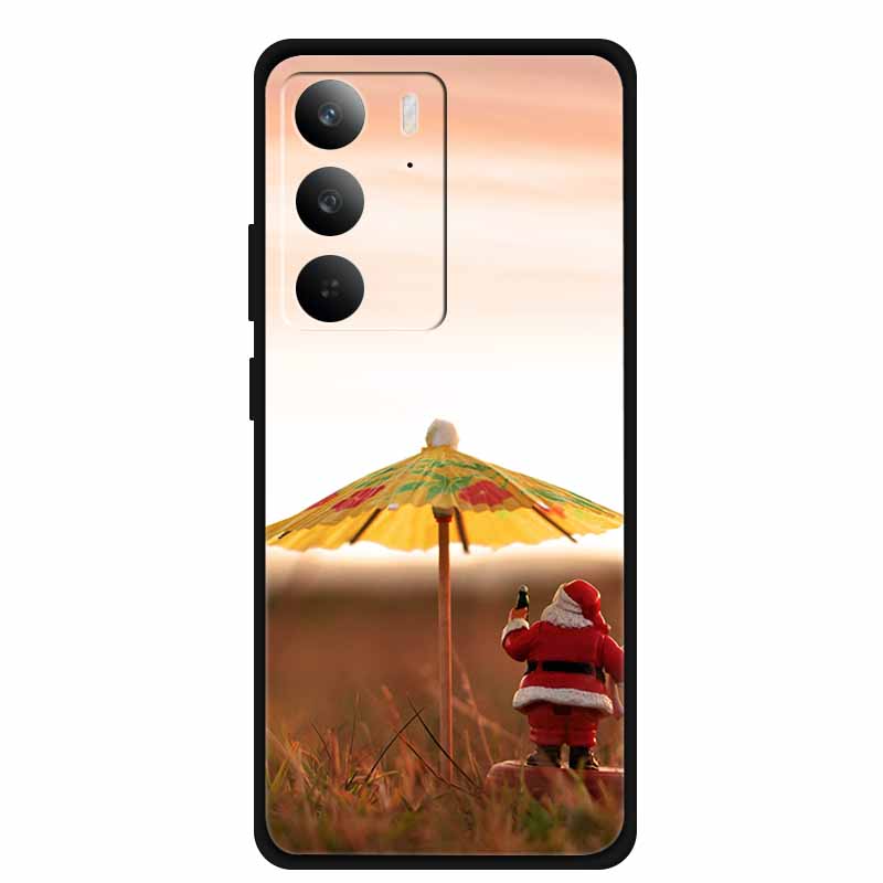 Для Realme 14x 5G Global Рождественский Чехол Мягкий Силикон Задняя Крышка с Рождественской Елкой для Чехла Realme 14x Чехол Санта-Клаус Защитный Чехол