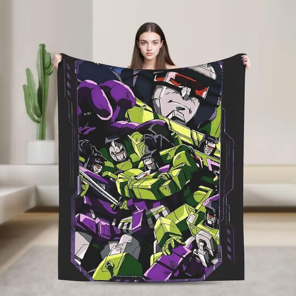 T-Transformers Mighty Devastator Blanket Quality Soft Warm Throw Blanket Winter Kids Couch Chair Sofa Bed Aesthetic Bedspread