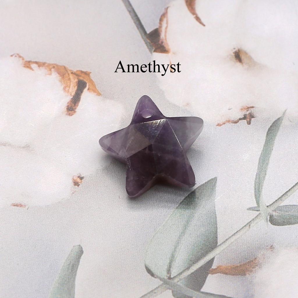 1 шт., кулон с кристаллами для исцеления Boho Reiki, подвески из натурального камня аметиста в виде пентаграммы для изготовления ювелирных изделий, рождественские подарки своими руками 15x15 мм