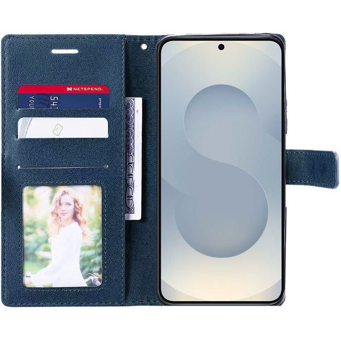 Protective Case - BOOLING - for Samsung Galaxy S25 Plus - Synthetic Leather - Shockproof - Elegant