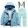 Children's Fashion Skiwear Set Boys' And Girls' Thickened Waterproof Warm Ski Suit Jacket And Trousers Outfit Set