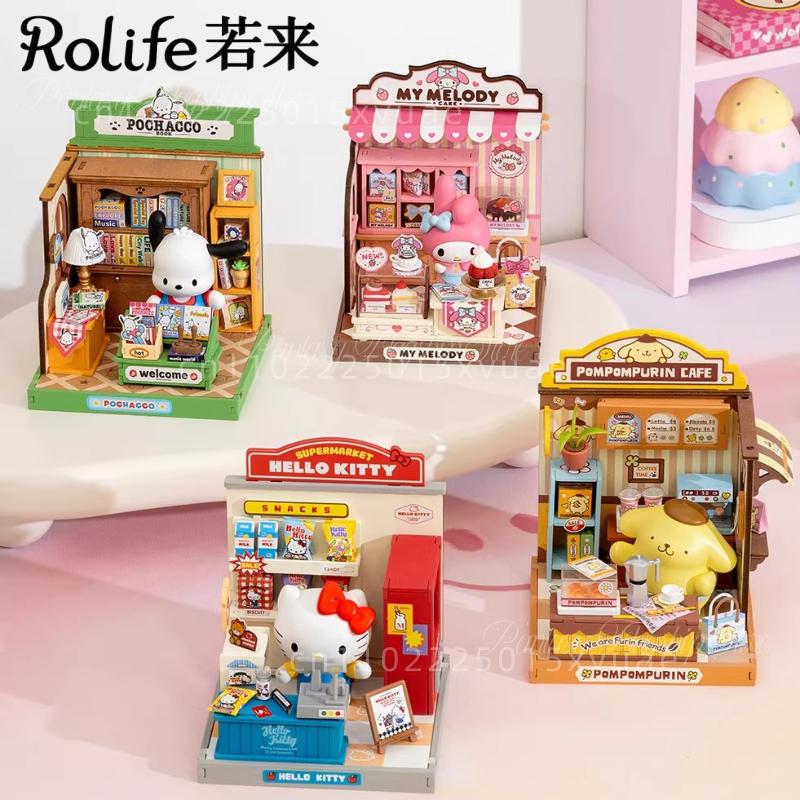 Rolife Cute Shop DIY Building Block Selling Store Miniature My Melody Puzzle Assembling Children's Building Blocks Toys