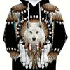 Mens Wolf 3D Print Hoodie Graphic Sweatshirt with Vibrant Design Autumn Winter Style Hooded Pullover with Warm Kangaroo Pocket