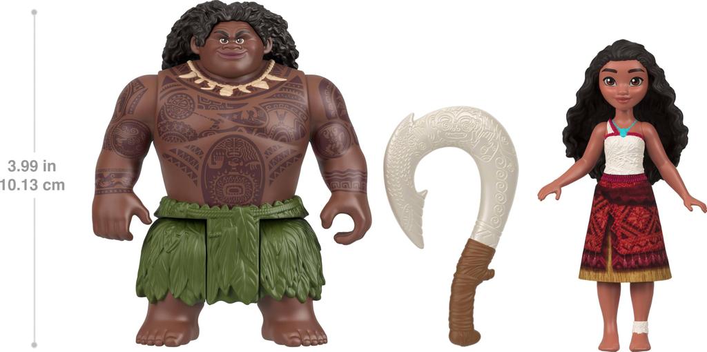 Mattel Disney Moana 2 Toys - Moana & Maui Ocean Adventure 2-Pack with 2 Small Dolls & Hook Accessories - Inspired by the Movie