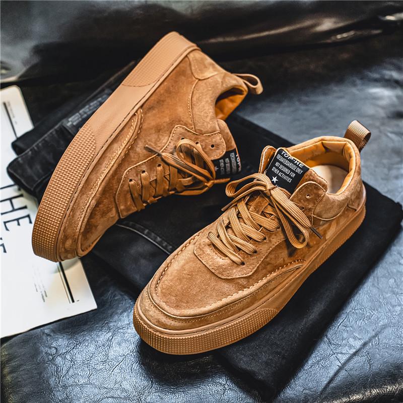 Men's Retro Low-Top Sneakers: Trendy Solid Color Casual Sports Shoes for Spring and Autumn