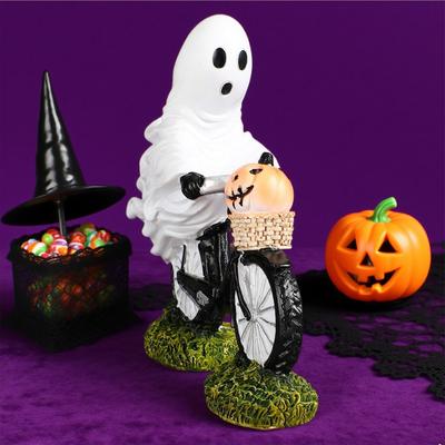 Призрачный Хэллоуин на велосипеде ornaments Фигурка призрака Призрак едет на велосипеде Фигурка на Хэллоуин призрачные изделия из смолы декор для вечеринки