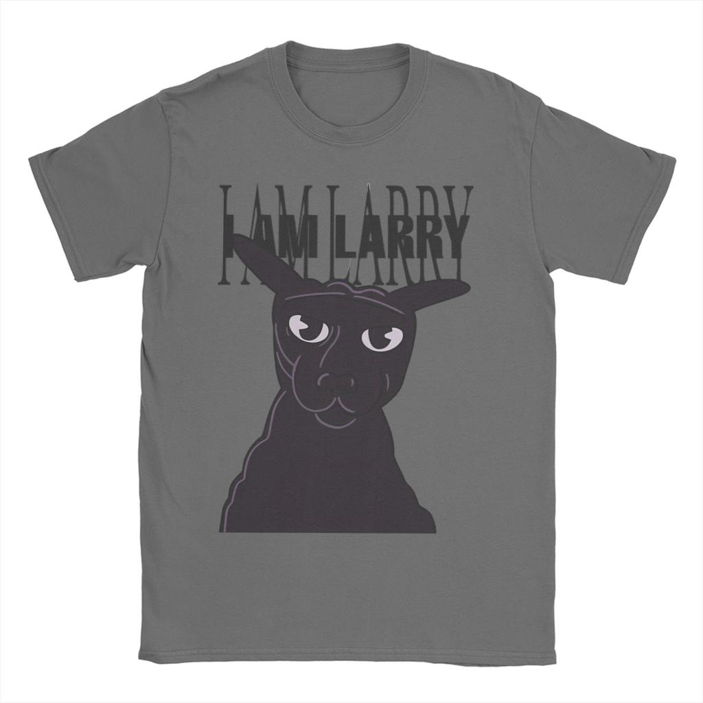 Men TShirts Evil Larry Cat Vintage Pure Cotton Tee Shirt Short Sleeve Dank Brainrot Meme T Shirt Round Collar Plus Size