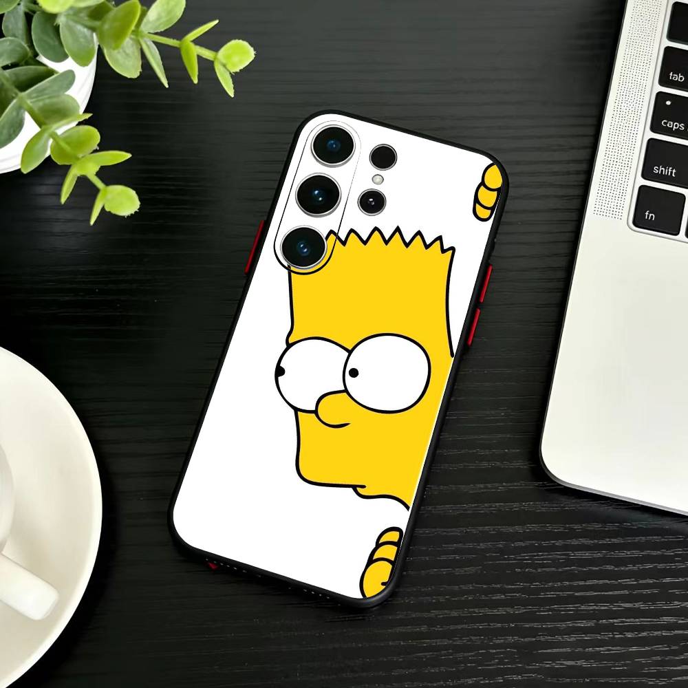 Аниме Т-С-Симпсоны-с Чехол для телефона Samsung S26,S25,S24,S23,S22,S21,S20,Plus,Fe,Lite,Другие Черный Чехол