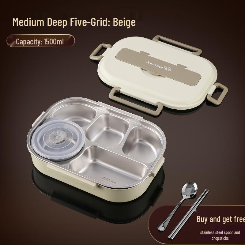 Герметичный термоланч-бокс из нержавеющей стали 304 для офиса и школы, квадратный бенто-бокс пищевого качества.