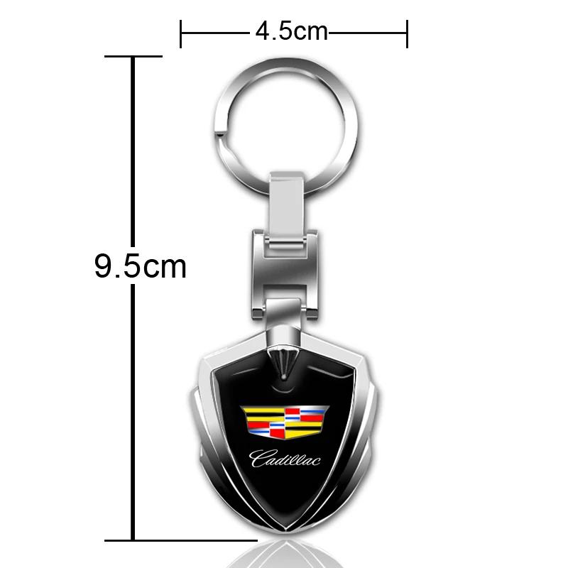1pcs Car Accessories 3D Metal Keychain Shield Shape Keychain for Cadillac ATS BLS CT4 CT6 CTS ESCALADE STS XLR XT4 XT5 XTS SLS