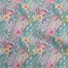 Cotton Flex Dusty Teal Green Fabric Tropical Flamingo Sewing Fabric By The Yard Printed Diy Clothing Sewing Supplies 40 Inch