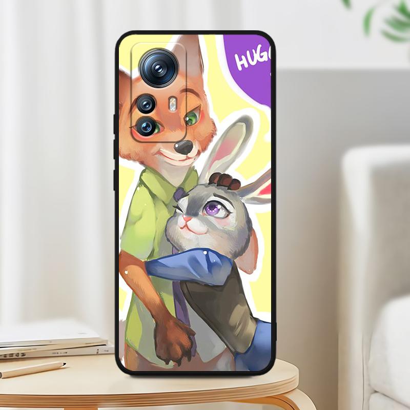 Anime Zootopia Judy&Nick For Xiaomi Mi 13T 13 12T 12 11T 11i 11 A3 10T 10 9 Pro Lite Ultra 5G Black TPU Phone Case