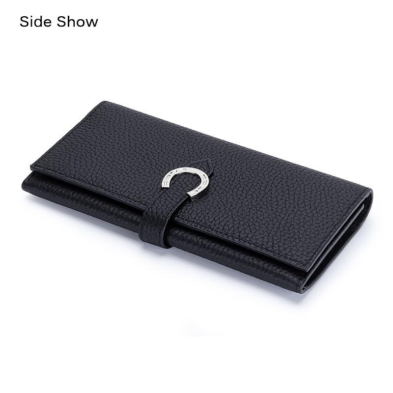 2024 New Real Leather Women Wallets Long Calfskin Purses For Ladies Fashion C Letter Hasp Clutch Bag High Capacity Phone Purse