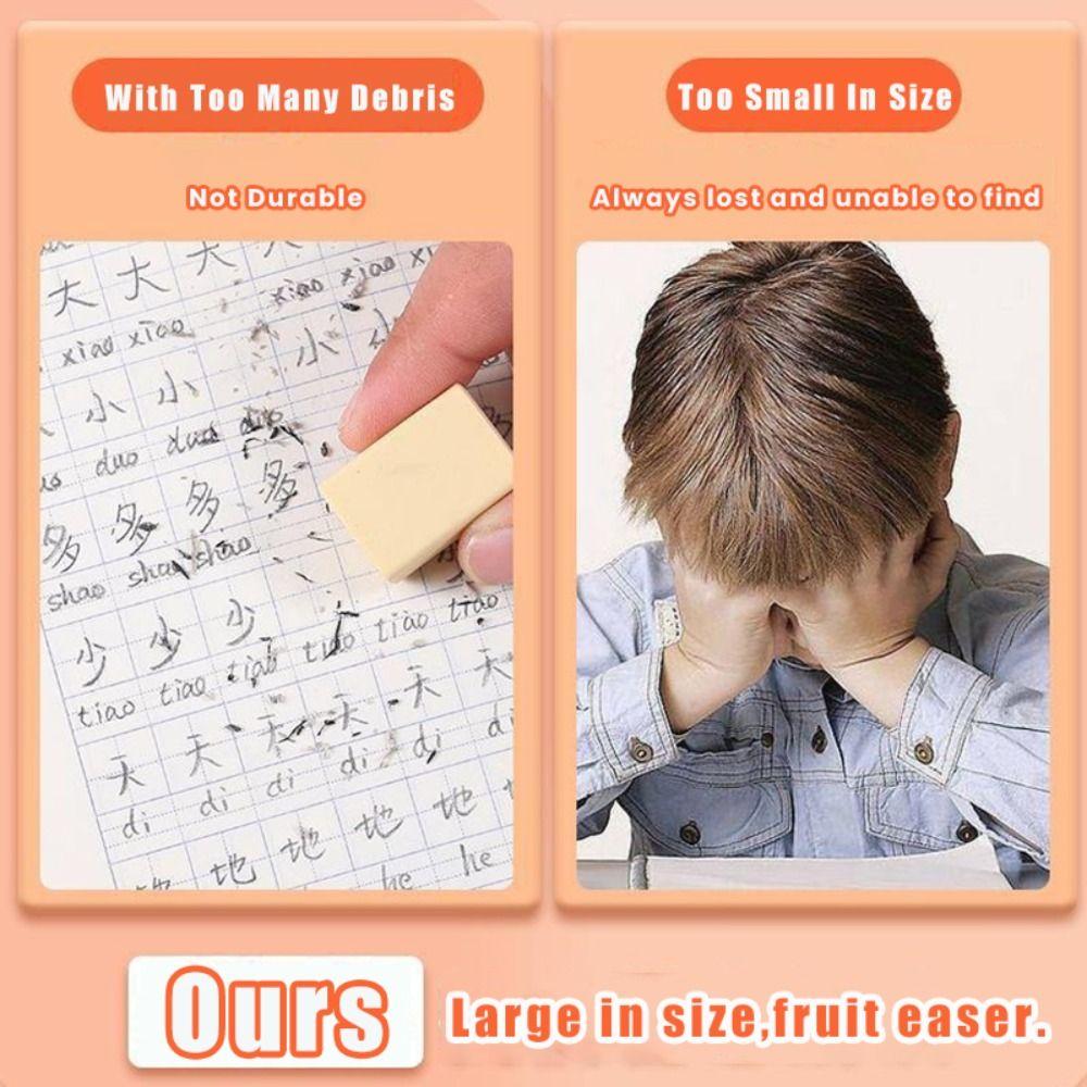 Without Leaving Marks Pencil Eraser Carrot/Strawberry/Mango Huge Eraser  School Office