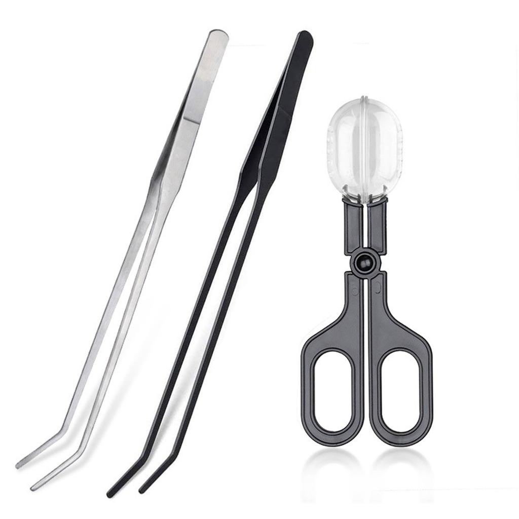 Рептилии Кормовые щипцы Зажим Длинный Нескользящий Инструмент для ловли Нержавеющая сталь для безопасного обращения с кормом для питомцев