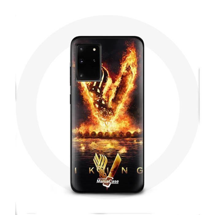 Чехол - Викинги - Samsung Galaxy S11 Plus - Логотип V Огненный Меч - Черный - Жесткий