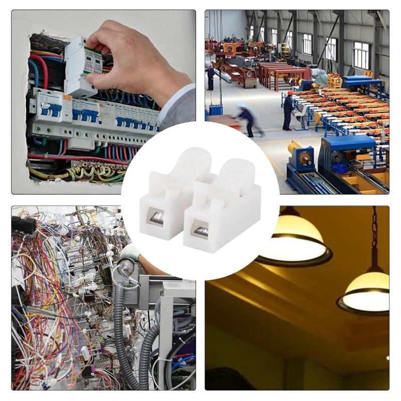 50 шт. 2-полюсных быстрозажимных соединителей для проводов, клеммы для люстр, клеммы для электрических кабелей для безопасной скрутки проводов
