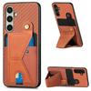 For Samsung Galaxy S25+ Case with K-Shaped Kickstand Leather Phone Back Cover