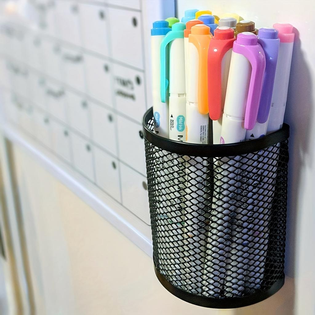 Magnetic Pen Holder for Whiteboard and Refrigerator,Half Round Desk for and Home Storage