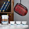 1 Teapot 3 Cups Tea Set of Family Travel Outdoor Car Portable Kungfu Tea Set Cultural Creation Mini Gift Express Cup