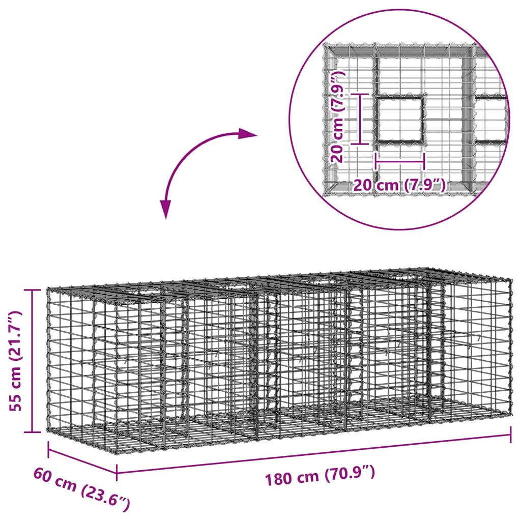 Gabion Raised Bed Silver