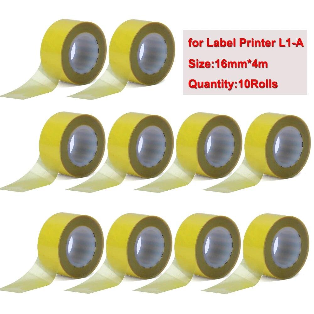 10 рулонов, 16 мм * 4 м, этикеточная лента для термопринтера MakeID L1 Bluetooth, L1-A Pocket Maker, бесчернильная печать, наклейка «сделай сам» для дома