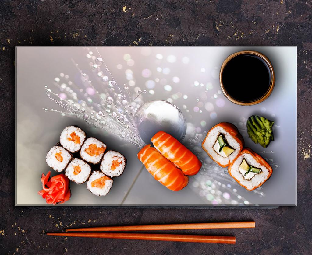 GLASS PROTECTIVE PLATE FOR INDUCTION 30x52 FLOWERS