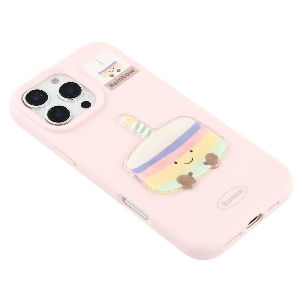 For iPhone 16 Pro Case Pattern Printed 2.0mm TPU Phone Cover with 3D Accessories Decor