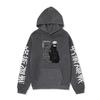 Mens Hooded Sweatshirt Anime Print Loose Fit Warm Fleece Lined Pullover Winter Casual Wear