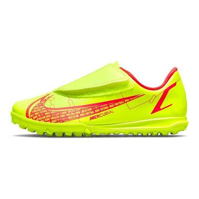 Mercurial Vapor 14 Club TF PS Логотип с круглой головой Низкие футбольные бутсы Детские футбольные бутсы Флуоресцентно-желтые CV0839-760
