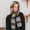 High Quality 100% Wool Striped Knitted Women Scarf  Autumn Winter Korean Version Soft Waxy Cashmere Muffler Female Warm Scarves