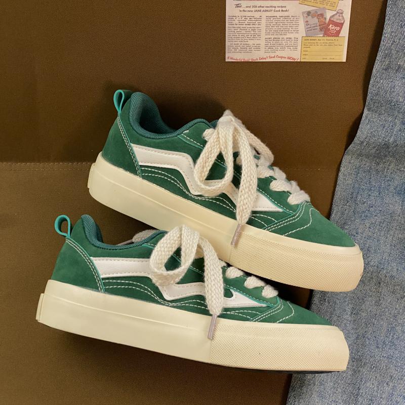 2024 Новые Кроссовки Женские Платформа Замшевые Красные Женские Вулканизированные Туфли Повседневные Женские Туфли На Плоской Подошве Зашнурованные Женские Спортивные Кроссовки Холщовая Обувь