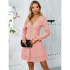 Women's V-neck Button-up Long-sleeved Dress Casual Multi-layer Dress A-line Dress