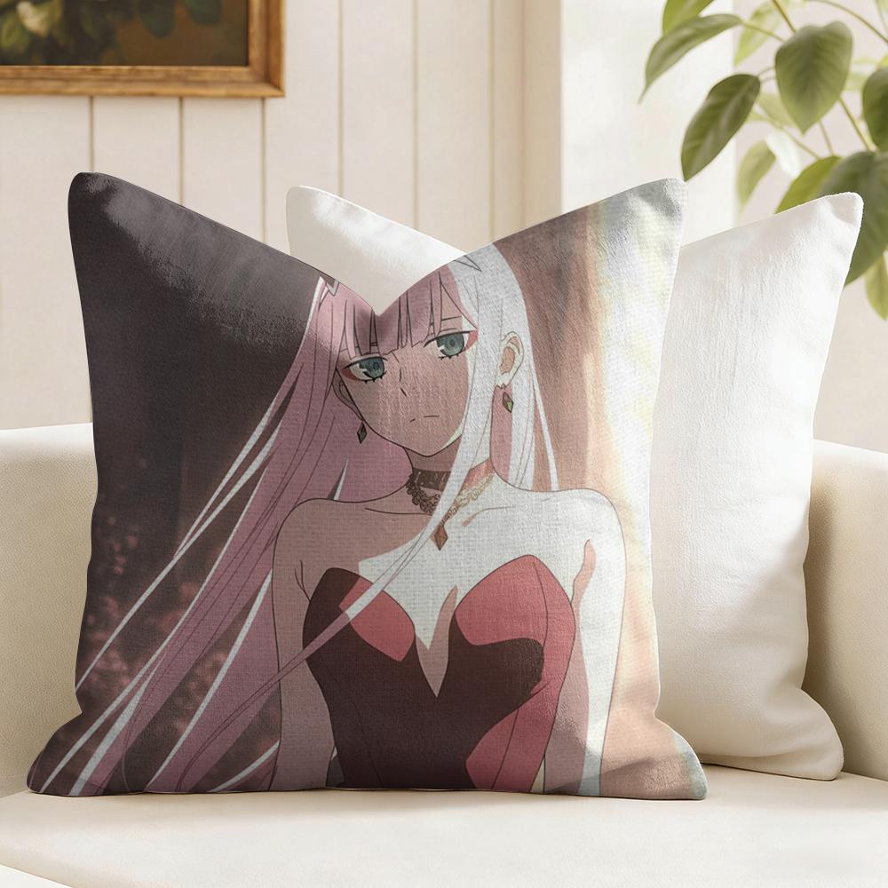 ZZero Two Cushion Cover Natural Linen Double Sided Print Throw Pillow Case for Sofa Couch Home Decor
