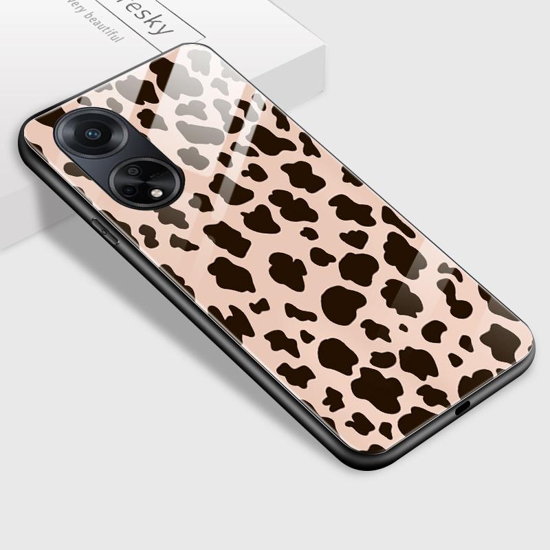 Для OPPO A16 A16s A18 A38 A58 A78 A96 A98 Reno8T 8 Pro 10 Pro 12F Realme C30 C33 C63 C65 C67 женский леопардовый узор противоударный закаленный стеклянный чехол