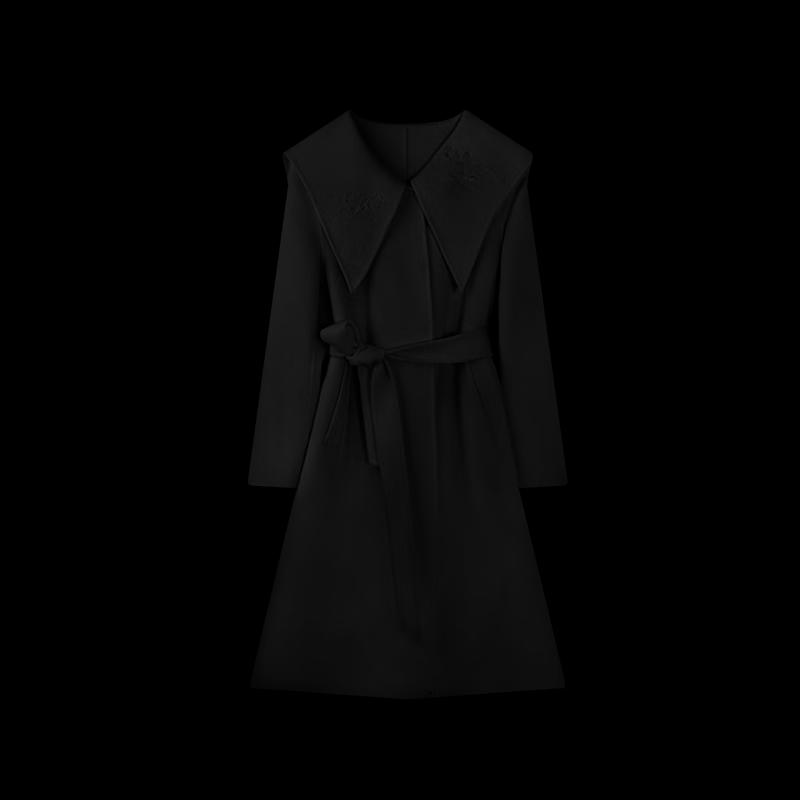 Heco Женское вышитое двустороннее шерстяное длинное зимнее пальто