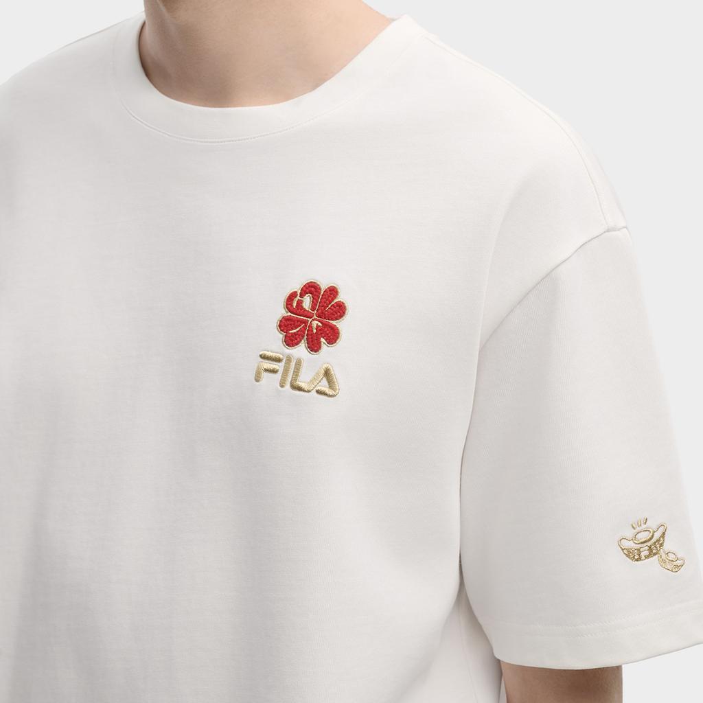 Fila Оригинальная футболка с пионом, модная, простая, классическая, ретро, повседневная, спортивная, удобная, вязаная, свободного кроя, с коротким рукавом, унисекс, топы F51U619101FWT