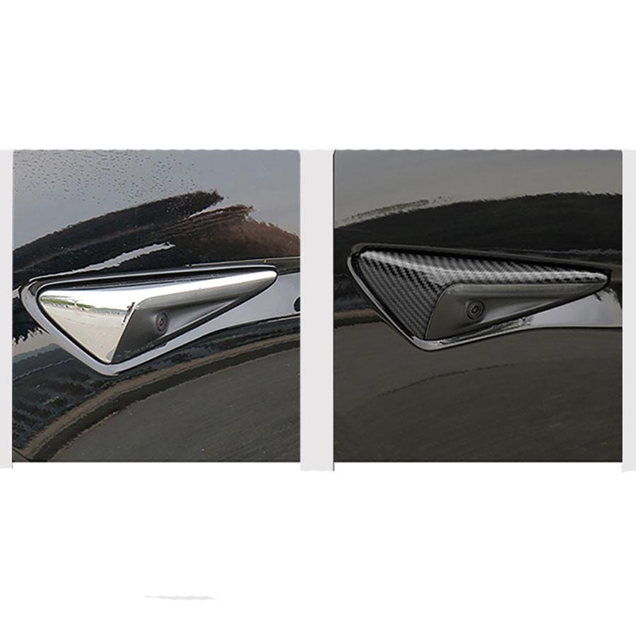 Для Model Y 3 2021 Накладка для защиты боковой камеры в стиле карбонового волокна 2 шт.