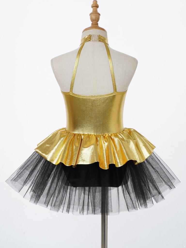 Детское блестящее балетное платье-пачка с блестками для девочек, костюм для современного джазового латинского танца, танцевальная одежда