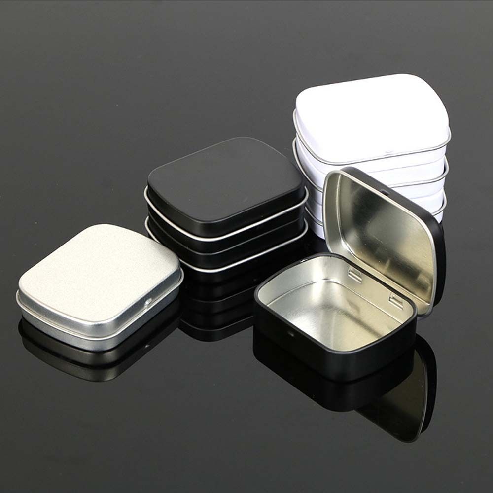 With Lid Rectangular Candy Box Sealed Mini Pill Case Portable Flip-top Iron Box Storage Box