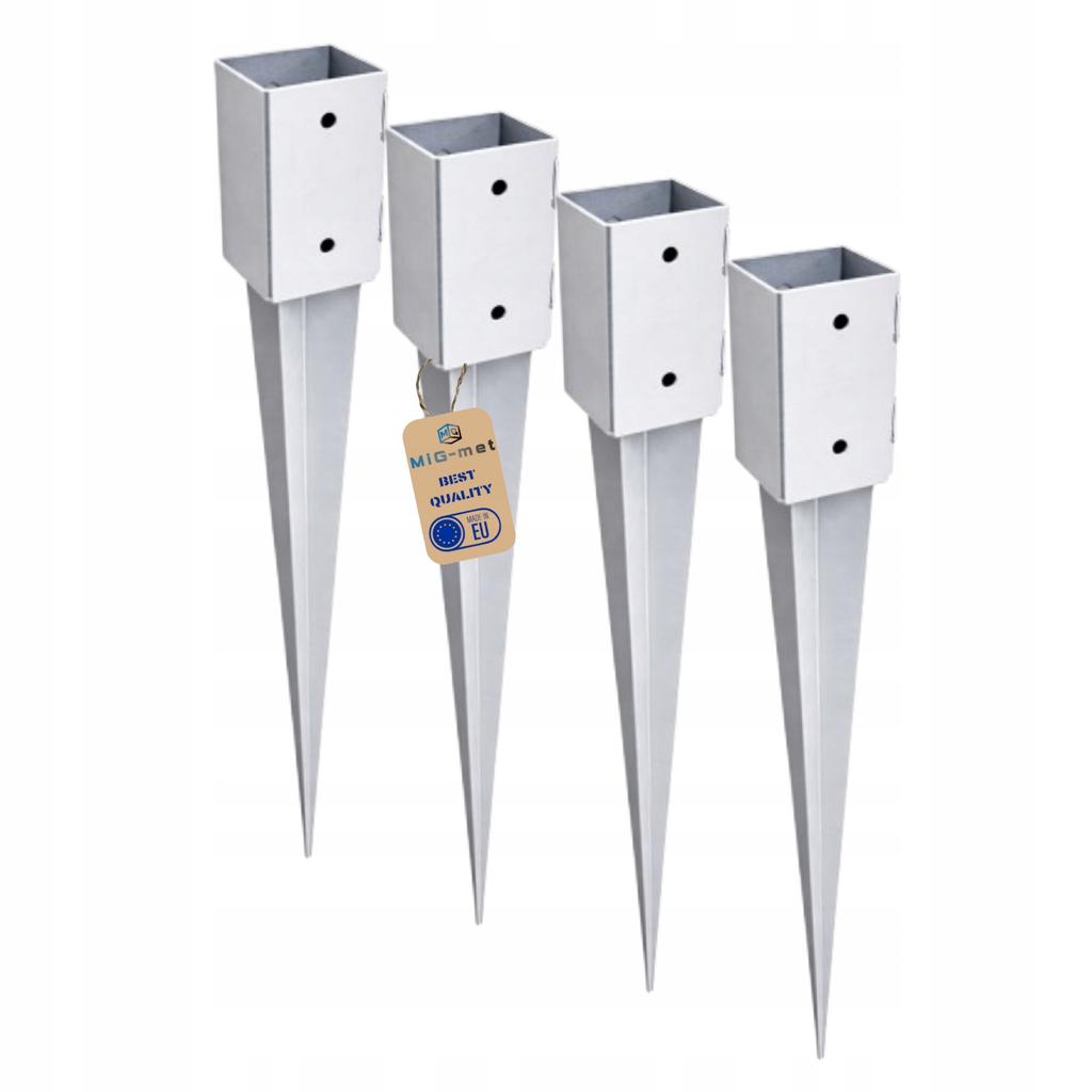4X Post Base Hitch Anchor 45X45X600Mm Strong Bracket 4.5X4.5X60Cm