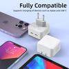 Быстрая зарядка для телефона Двойная PD 10 Вт Зарядная головка для мобильного телефона USB Сетевое зарядное устройство для iPhone Samsung Вилка США ЕС Великобритания Дорожная зарядка