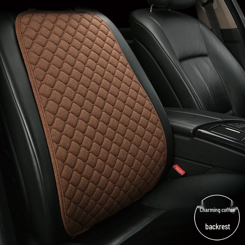 Universal Linen Car Seat Cushion Set - 5-Seater, 3-Piece, All-Season Comfort
