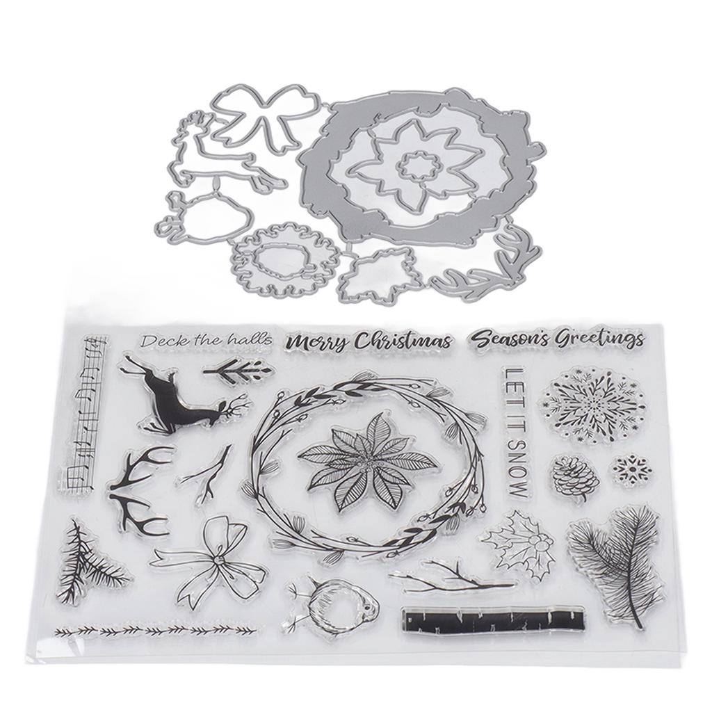 Рождественский олень Снежинка Прозрачные штампы Прозрачные штампы для фотоальбомов Дневников Поздравительных открыток